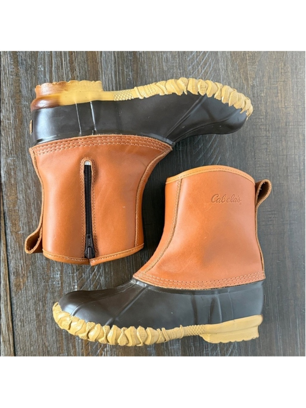 Cabela's Men's Chelsea Leather Steel Shank Insulated Duck Boots Size 8 Pull-On